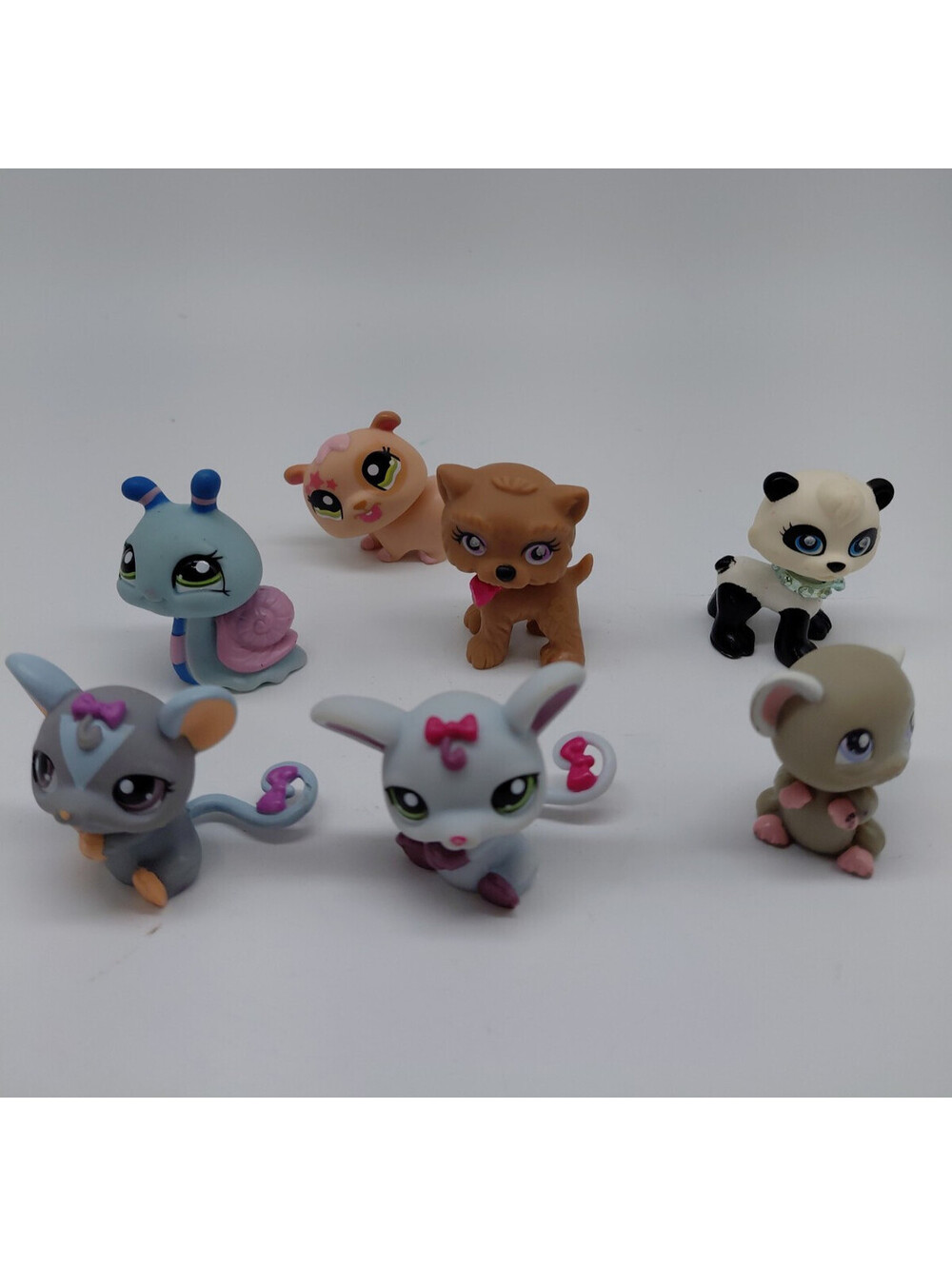 Littlest Pet Shop LPS Mini Figures Lot of 7 Hasbro Mixed Animals Pets